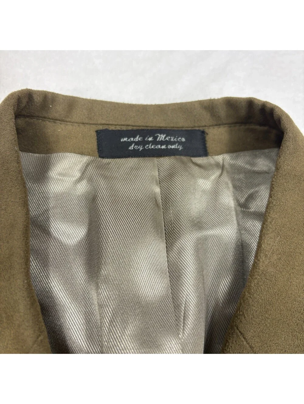 Gianfranco Ruffini Mens 43R Olive Faux Suede 4 Button Sport Coat Blazer